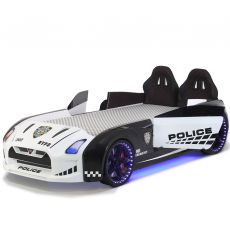 Дитяче ліжко машина GTR Police 190х90 см з підсвіткою, музикою, шкіряний салон, пультом